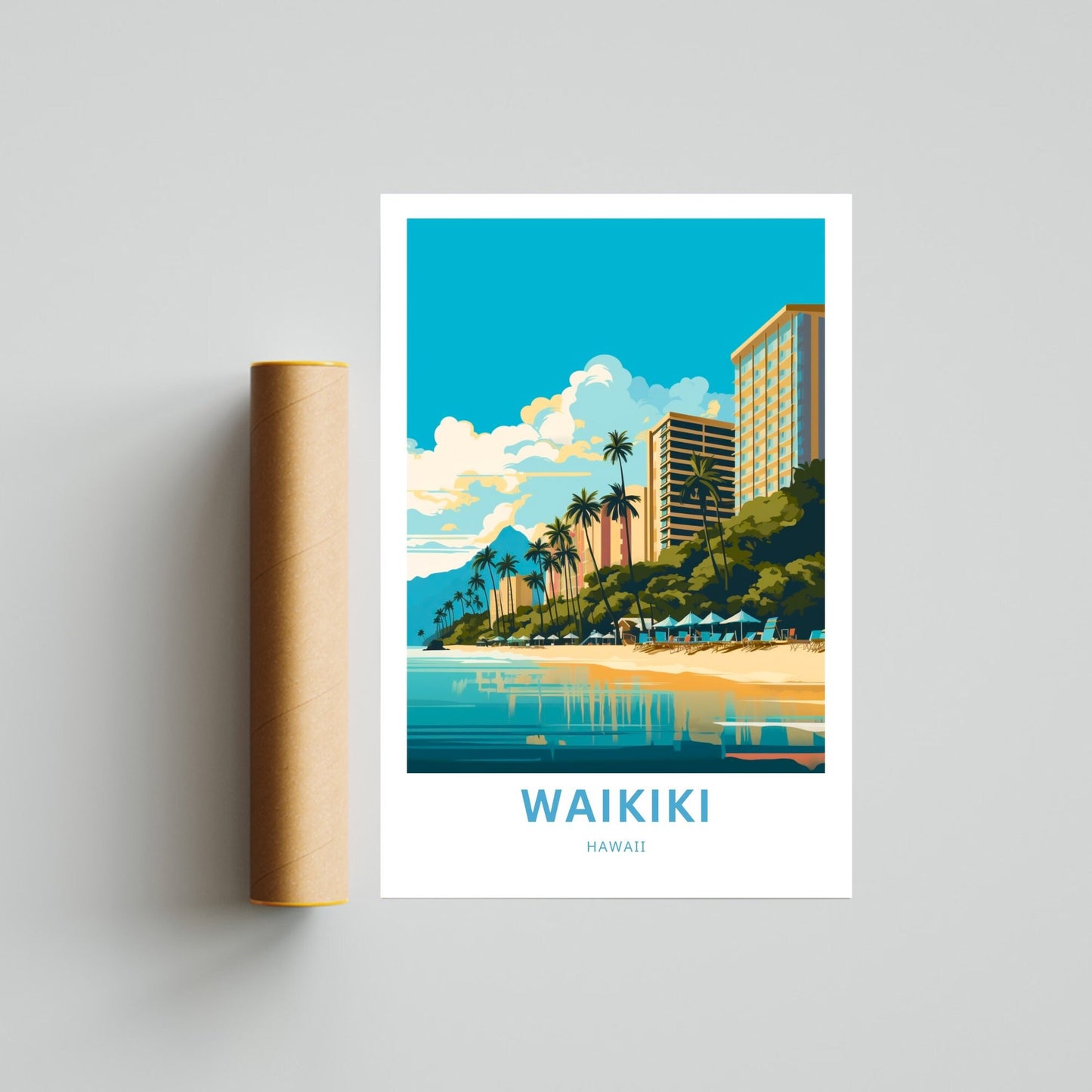 Waikiki Travel Poster