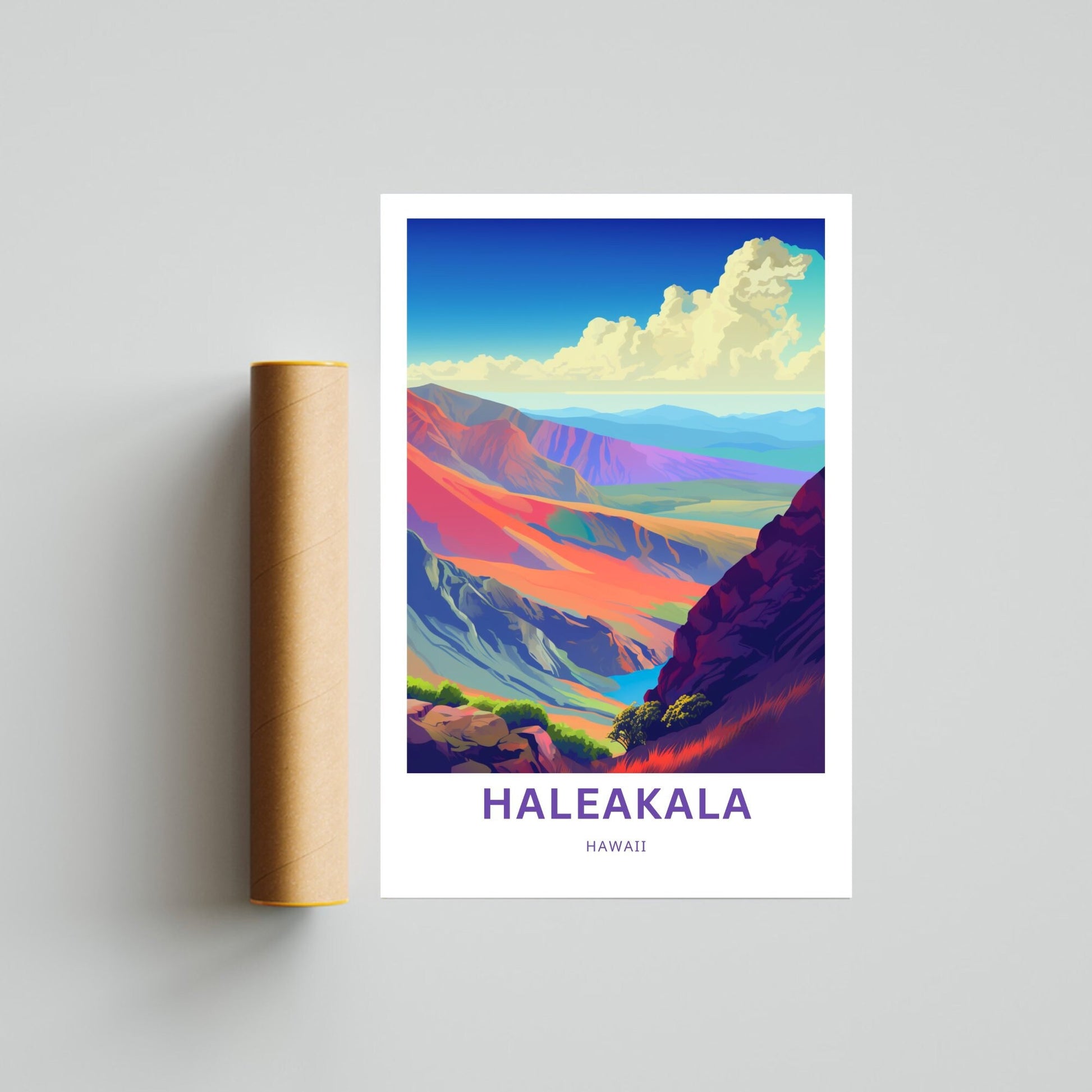 Haleakala Travel Print - Haleakala poster, Hawaii Wall Art, Framed present, Gift Hawaii Present - TravelTreasureCo