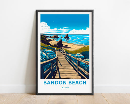 Bandon Beach Travel Poster