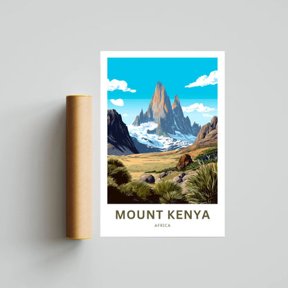 Mount Kenya Travel Poster