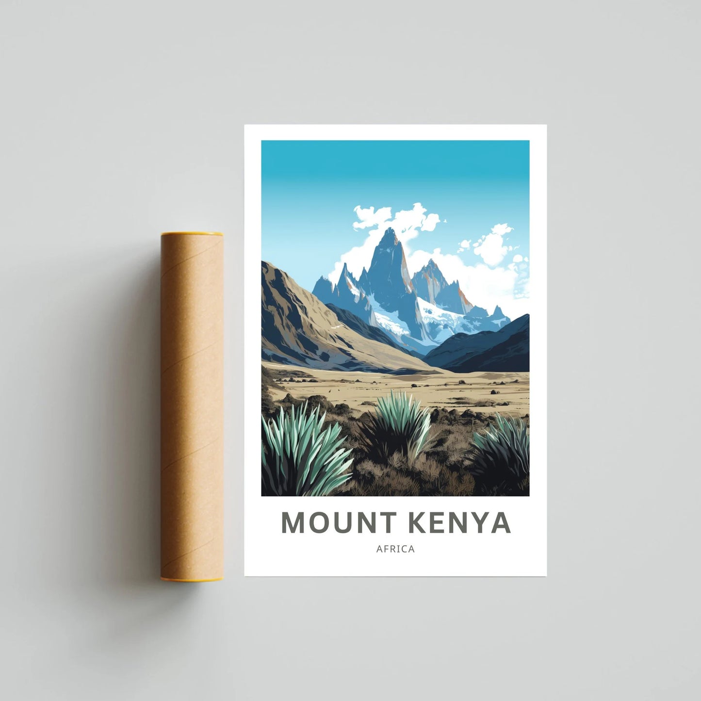 Mount Kenya Travel Poster