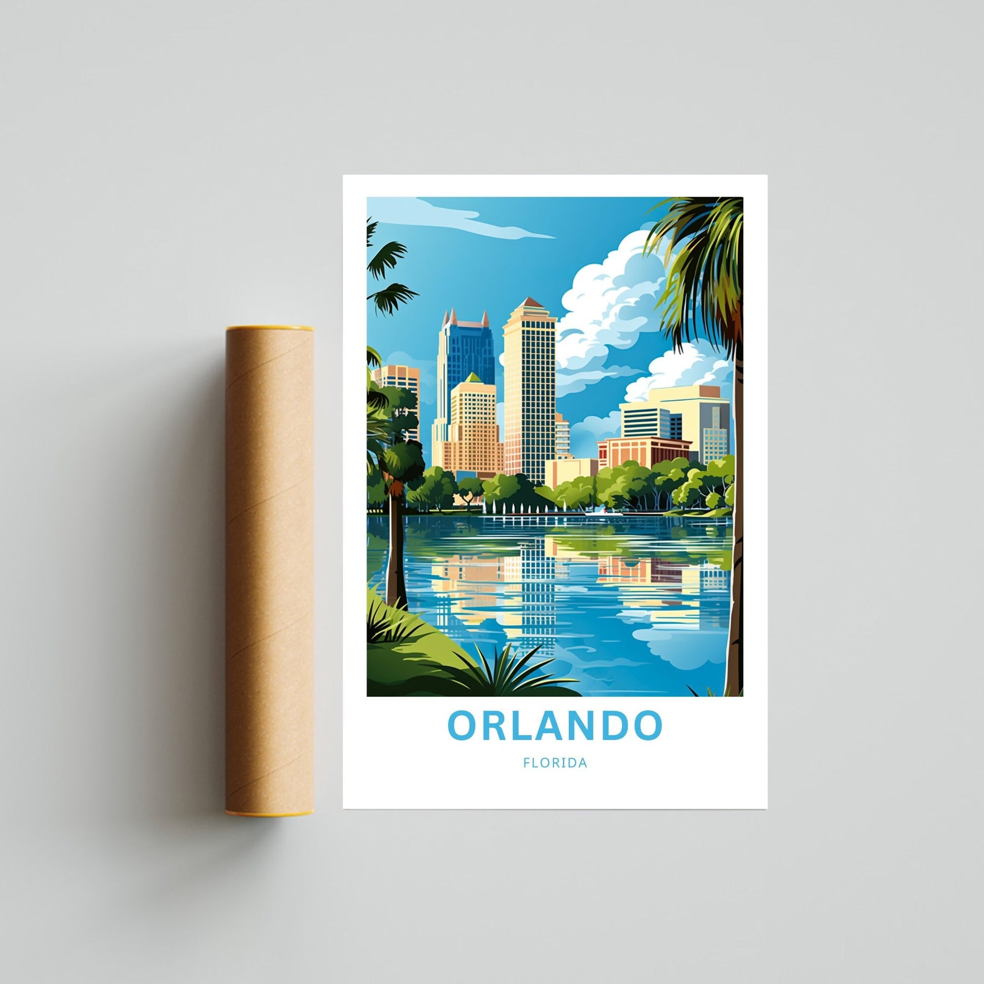 Orlando Travel Print - Orlando poster, Florida Wall Art, Framed present, Gift Florida Present - TravelTreasureCo