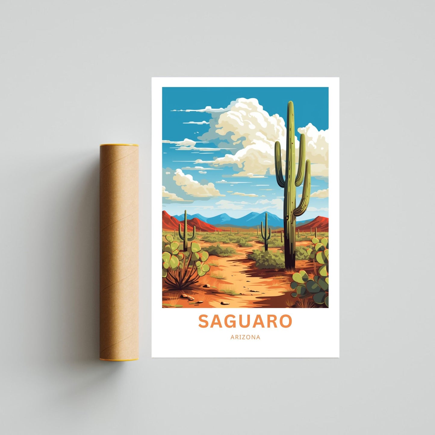 Saguaro Travel Poster