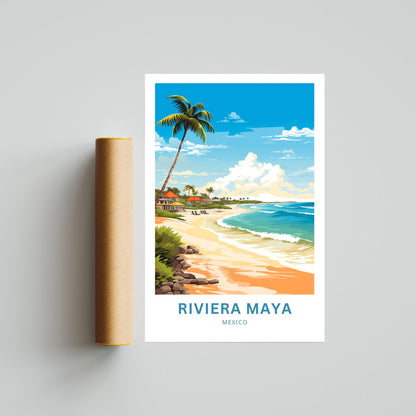 Riviera Maya Travel Print - Riviera Maya poster, Mexico Wall Art, Framed present, Gift Mexico Present - TravelTreasureCo