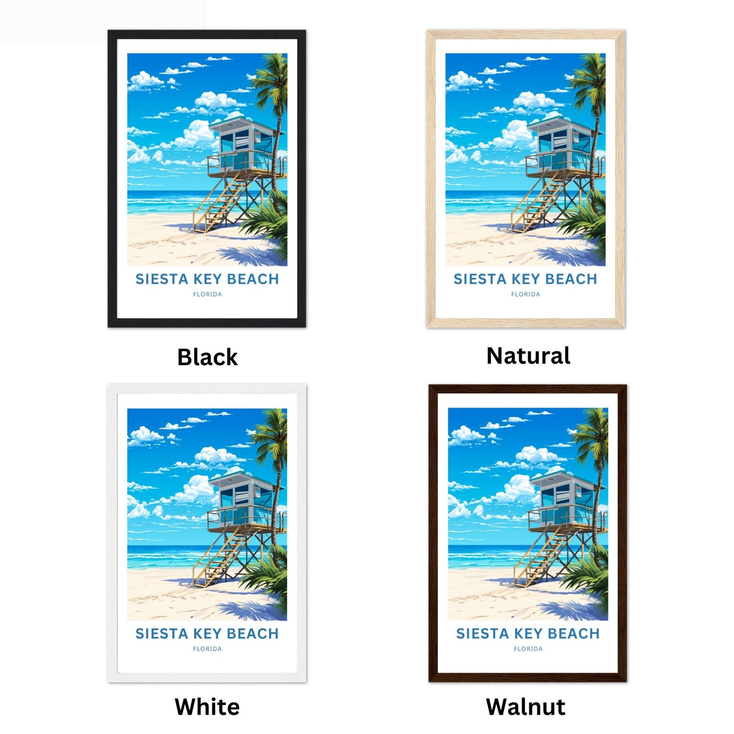 Siesta Key Beach Travel Poster