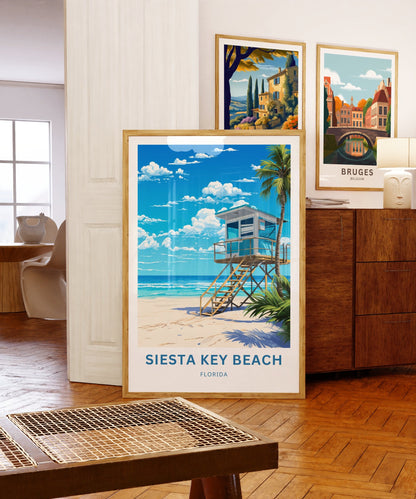 Siesta Key Beach Travel Poster