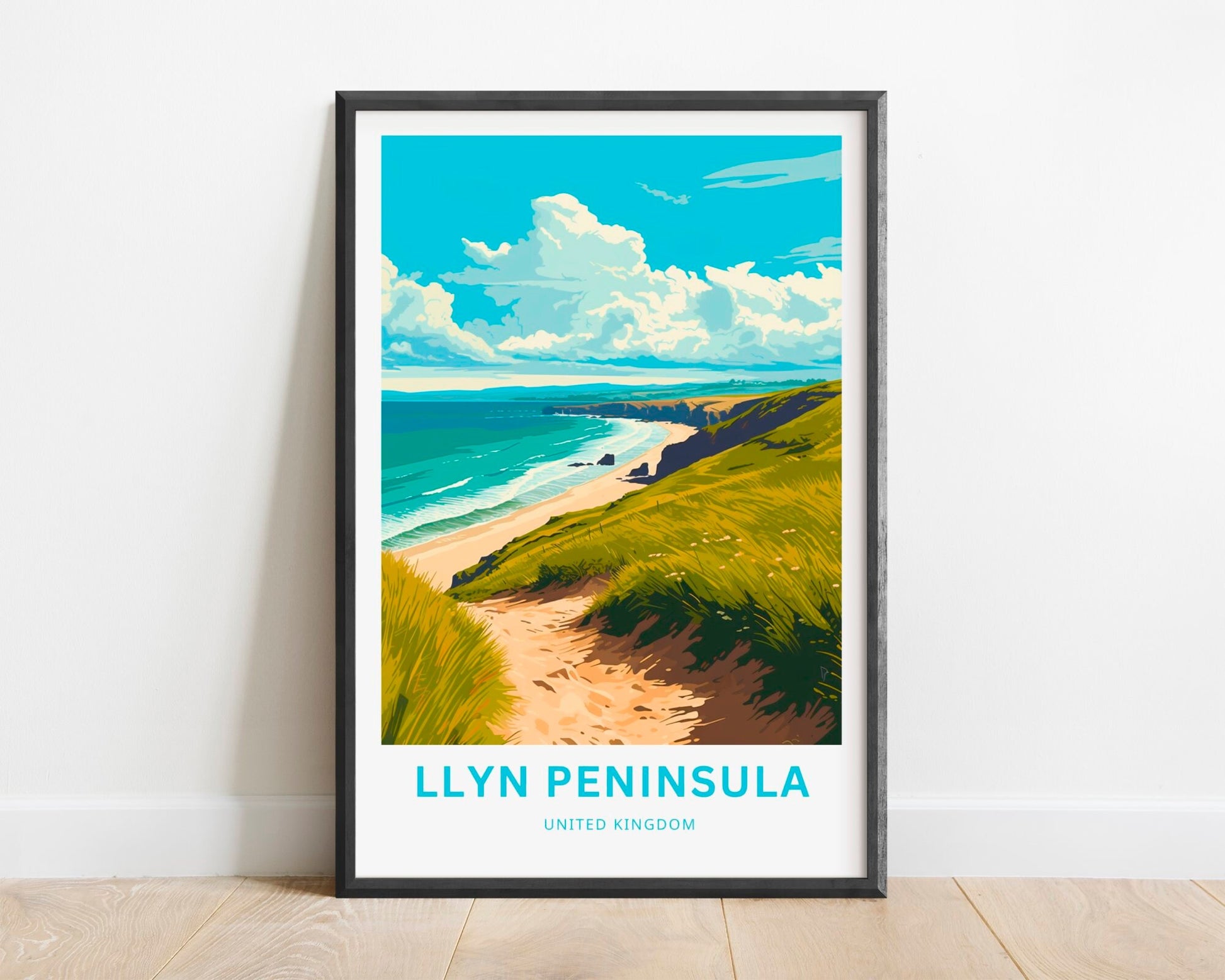 Llyn Peninsula Travel Print - Llyn Peninsula poster, United Kingdom Wall Art, Framed present, Gift United Kingdom Present - TravelTreasureCo