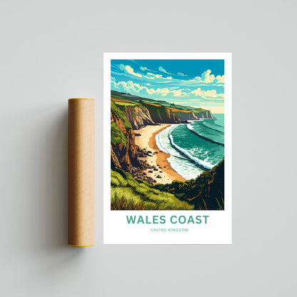 Wales Coast Travel Poster