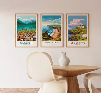 Wales Coast Travel Poster