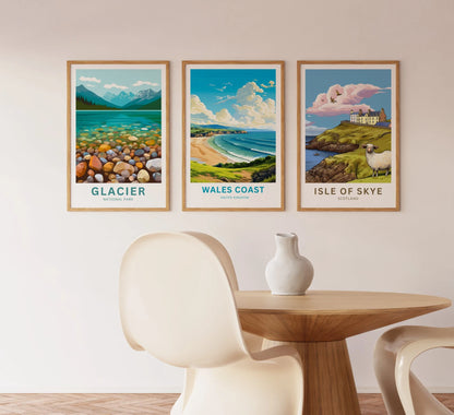 Wales Coast Travel Poster