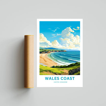 Wales Coast Travel Poster