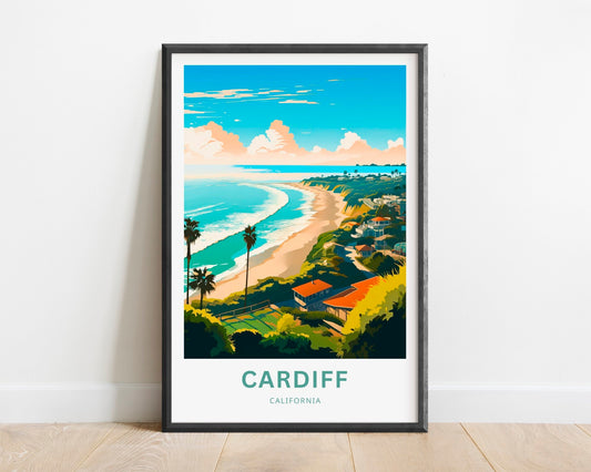 Cardiff Beach Travel Poster