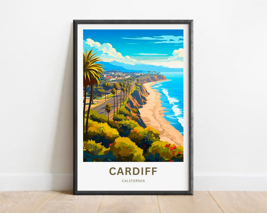 Cardiff Beach Travel Poster
