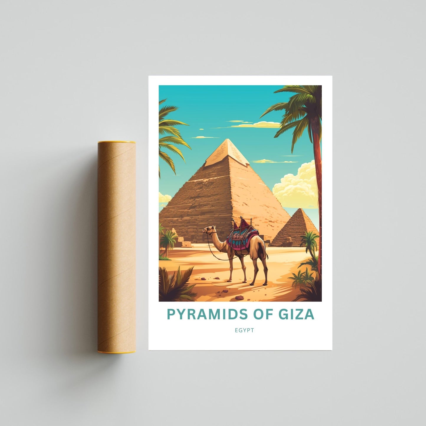 Pyramid of Giza Travel Poster