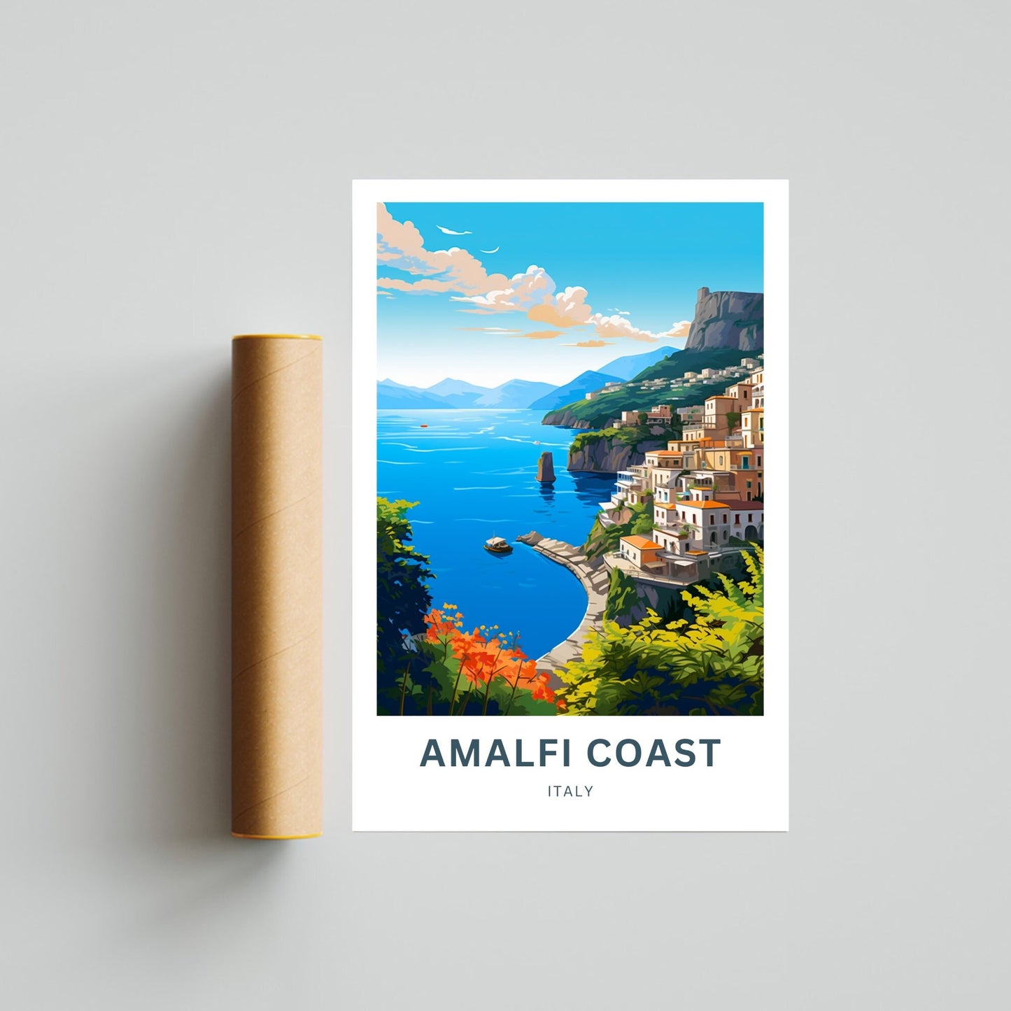 Amalfi Coast Travel Poster - Coastal Beauty