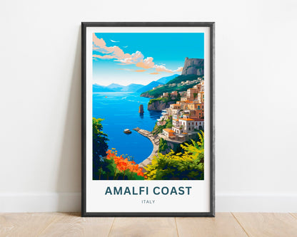 Amalfi Coast Travel Poster - Coastal Beauty