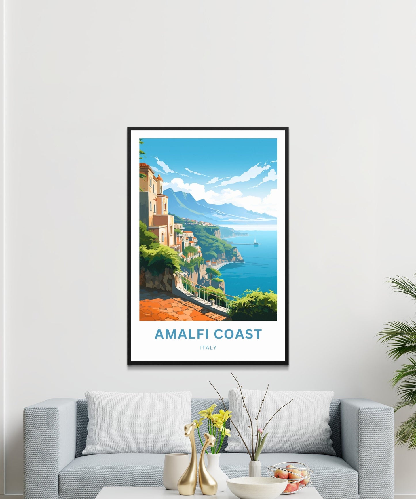 Amalfi Coast Travel Poster - Mediterranean Bliss