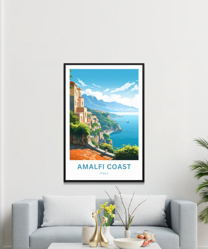 Amalfi Coast Travel Poster - Mediterranean Bliss