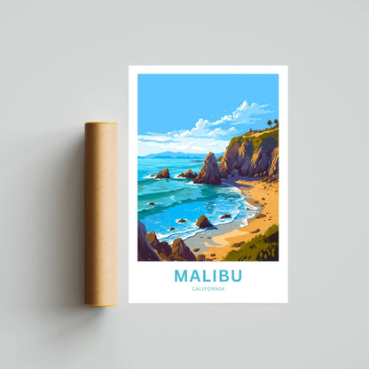 Malibu Travel Poster