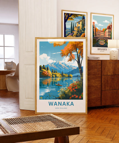 Wanaka Travel Print - Wanaka poster, New Zealand Wall Art, Framed present, Gift New Zealand Present - TravelTreasureCo