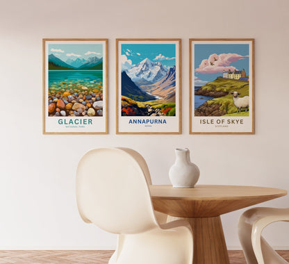 Annapurna Travel Print - Annapurna poster, Nepal Wall Art, Framed present, Gift Nepal Present - TravelTreasureCo