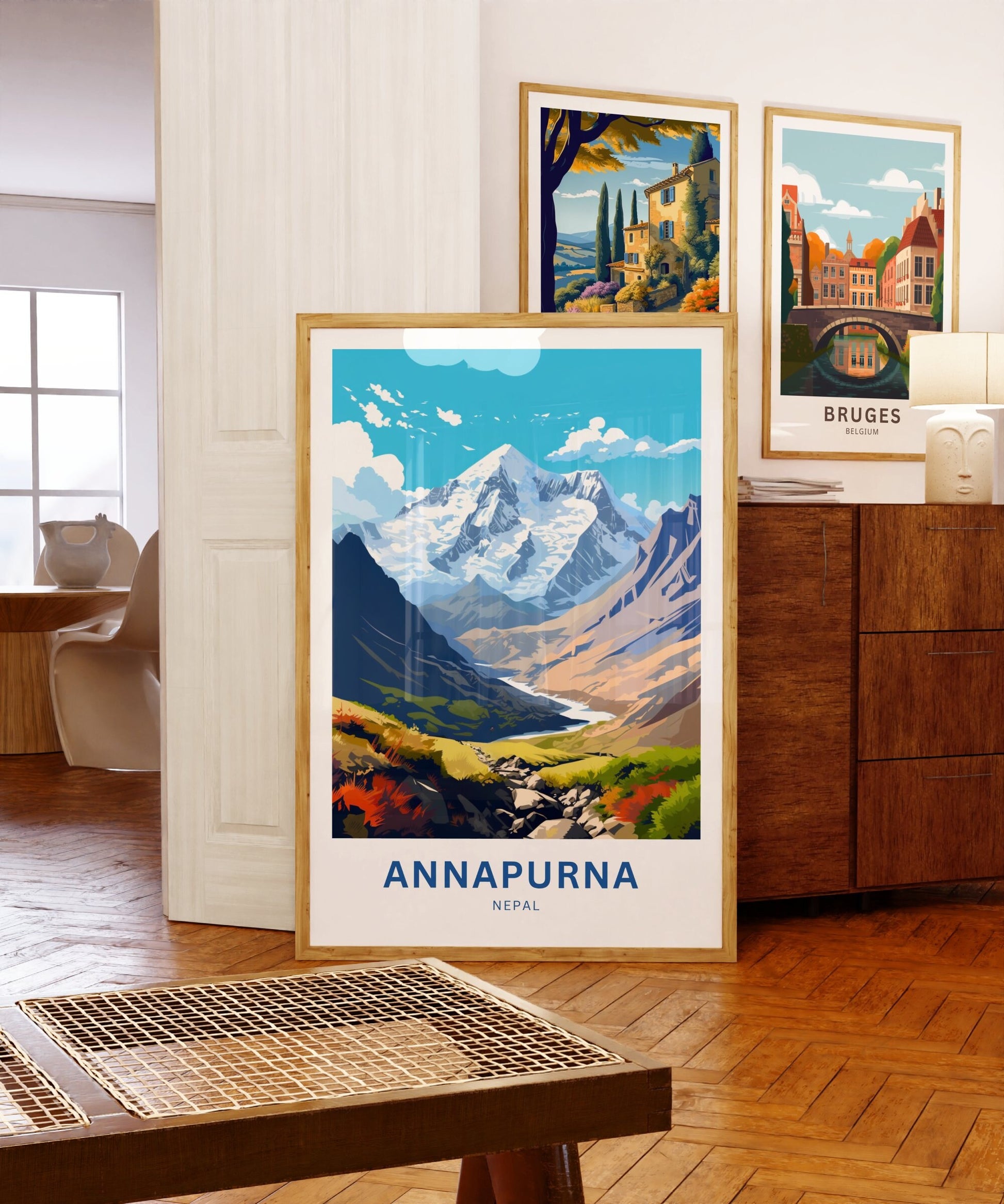 Annapurna Travel Print - Annapurna poster, Nepal Wall Art, Framed present, Gift Nepal Present - TravelTreasureCo