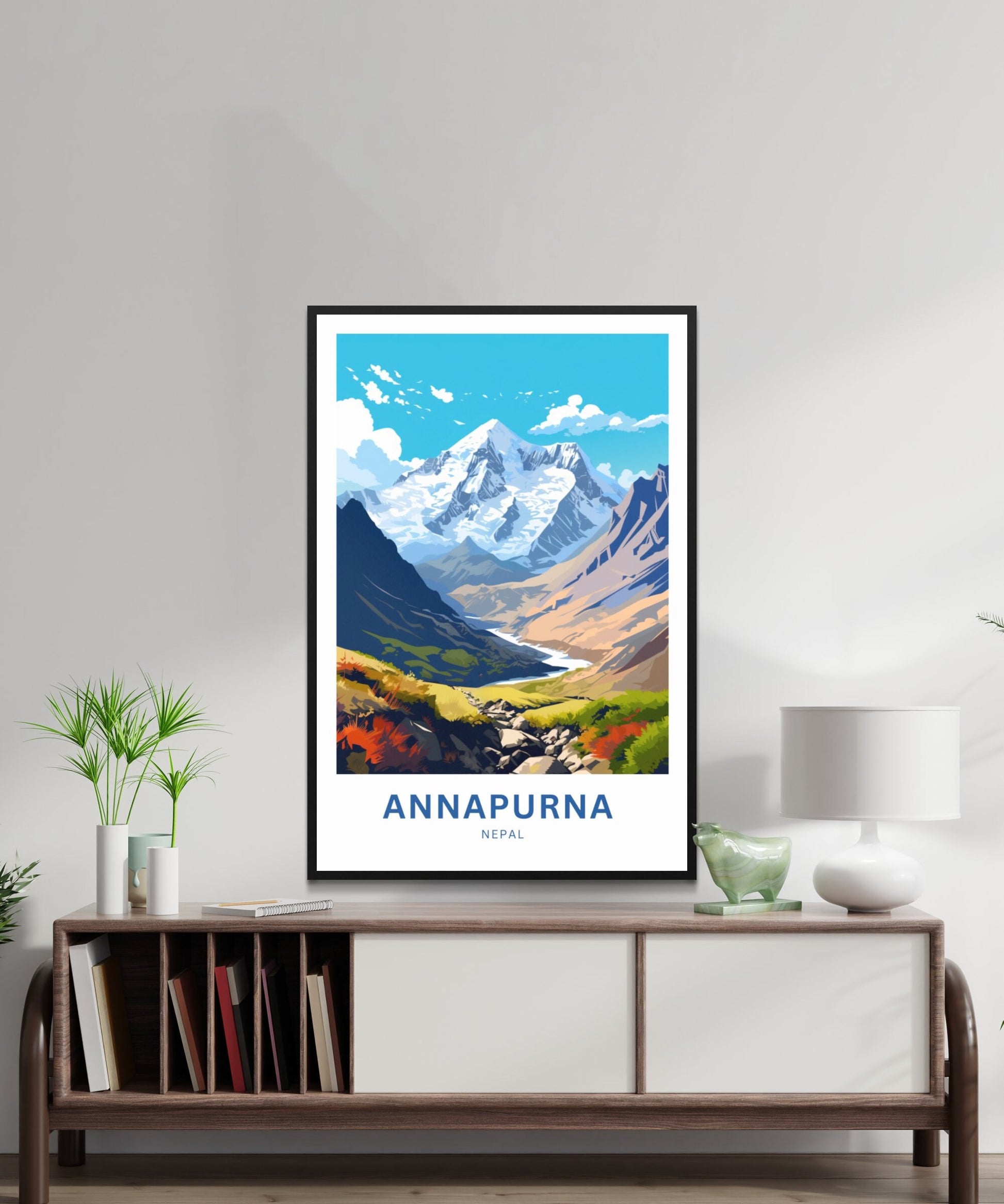 Annapurna Travel Print - Annapurna poster, Nepal Wall Art, Framed present, Gift Nepal Present - TravelTreasureCo