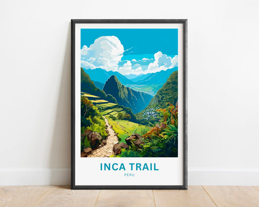 Inca Trail Travel Print - Inca Trail poster, Peru Wall Art, Framed present, Gift Peru Present - TravelTreasureCo