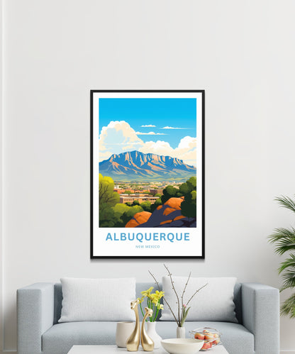 Albuquerque Travel Poster - Desert Landscape