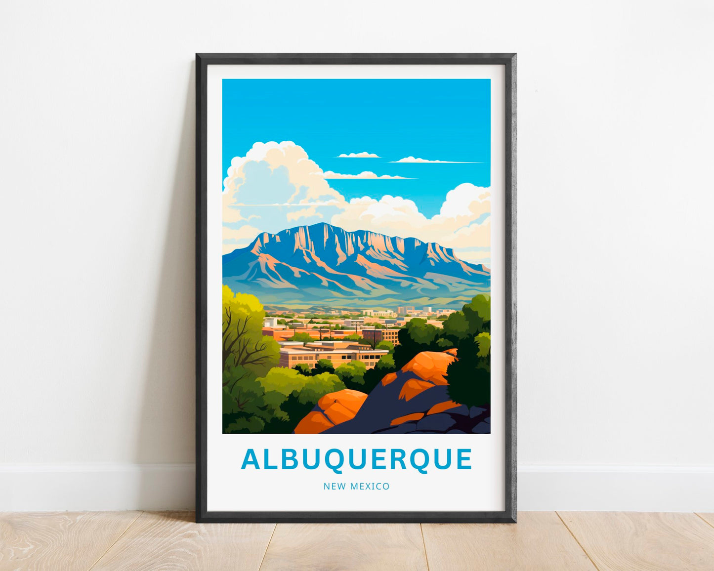 Albuquerque Travel Poster - Desert Landscape