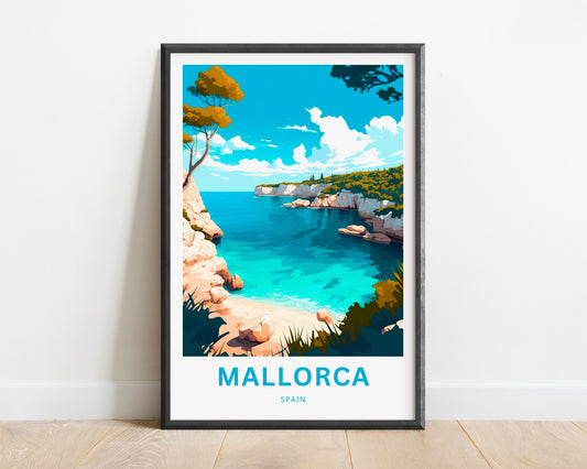 Mallorca Travel Print - Mallorca poster, Spain Balearic Wall Art, Framed present, Gift Spain Present - TravelTreasureCo