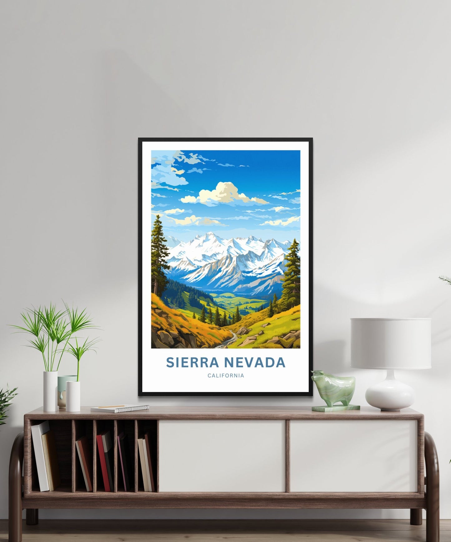 Sierra Nevada Travel Print - Sierra Nevada poster, California Wall Art, Framed present, Gift California Present - TravelTreasureCo