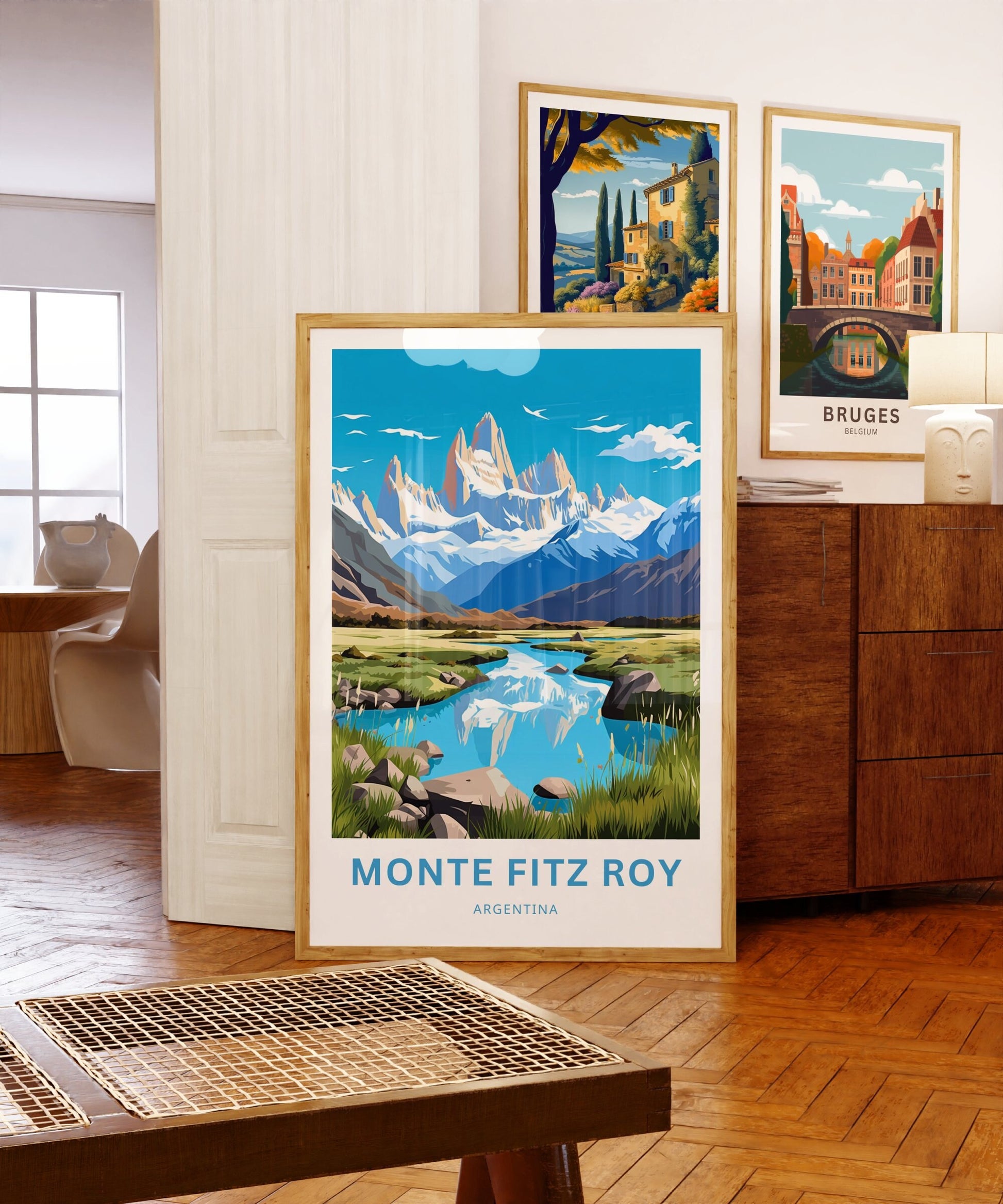 Monte Fitz Roy Travel Print - Monte Fitz Roy Tower poster, Argentina Wall Art, Framed present, Gift Argentina Present - TravelTreasureCo