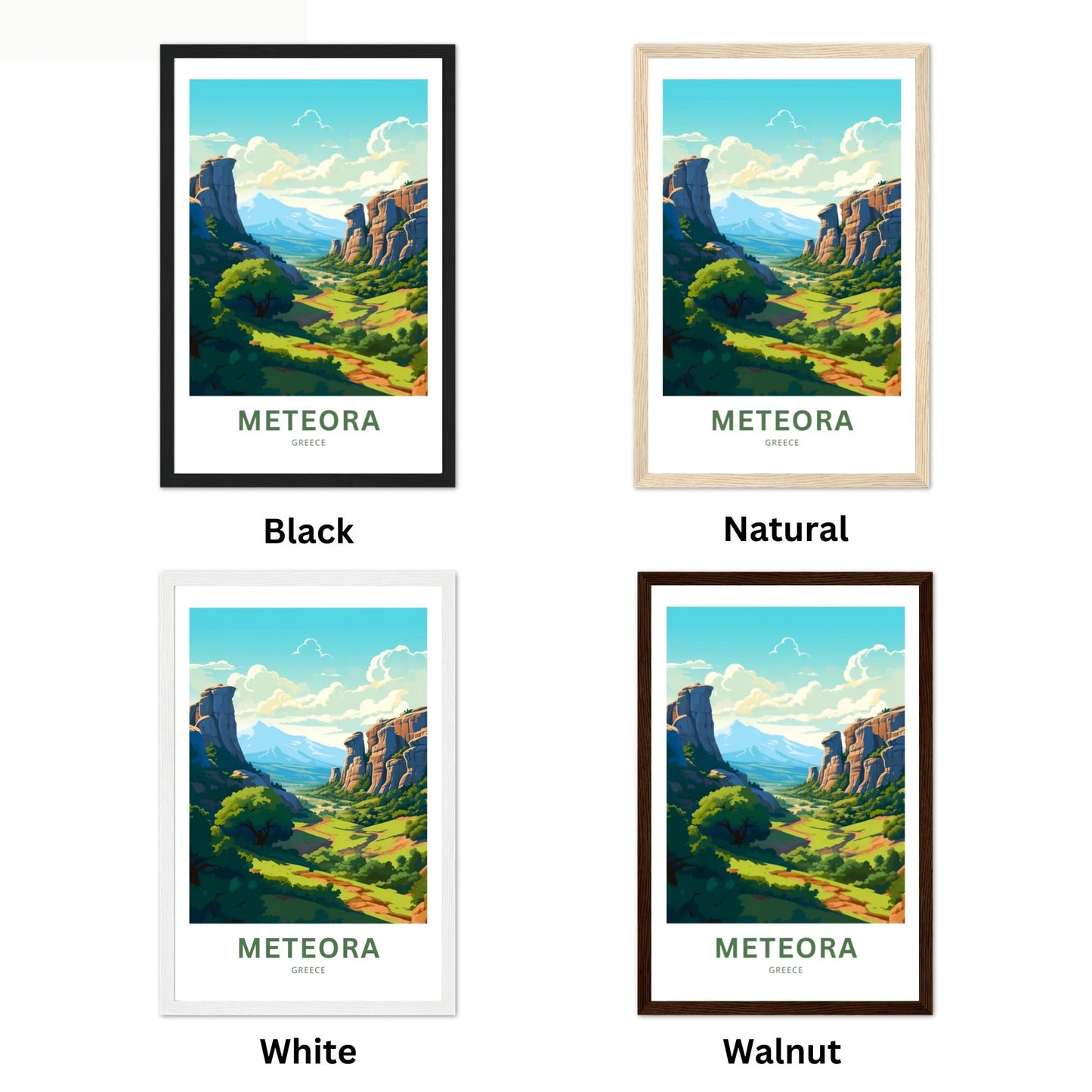 Meteora Travel Poster