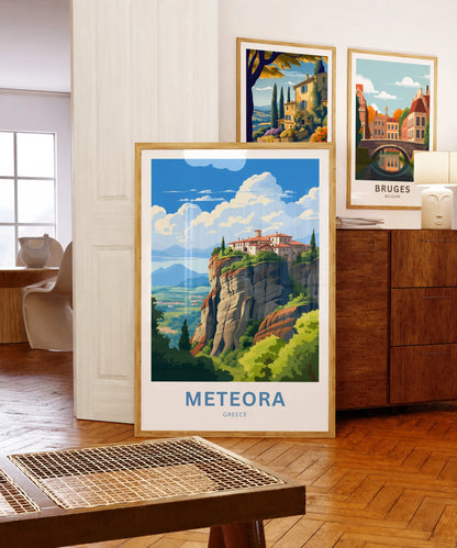Meteora Travel Poster
