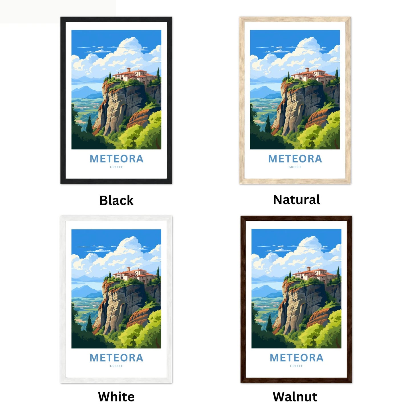 Meteora Travel Poster