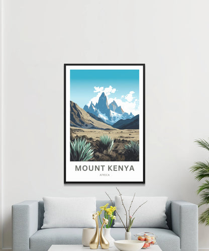 Mount Kenya Travel Poster