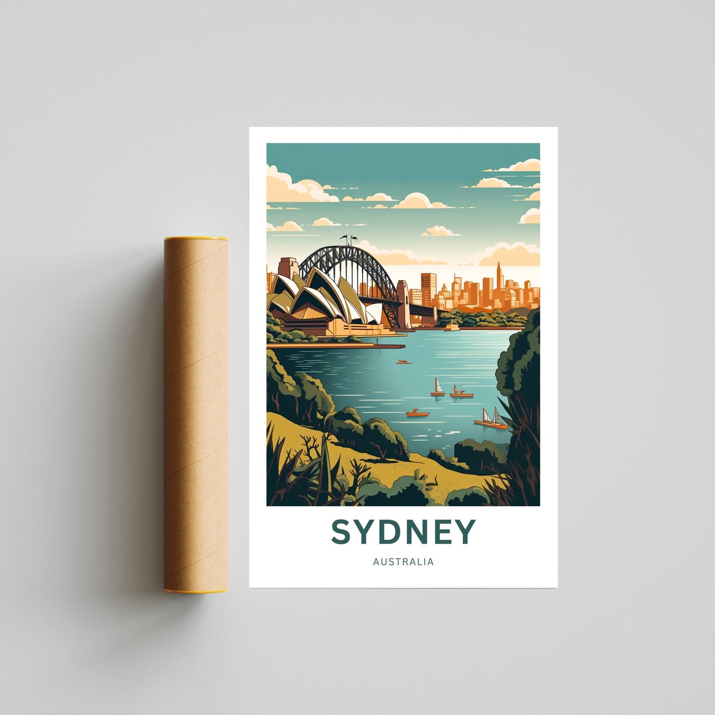 Sydney Travel Print - Sydney poster, Australia Wall Art, Framed present, Gift Australia Present - TravelTreasureCo