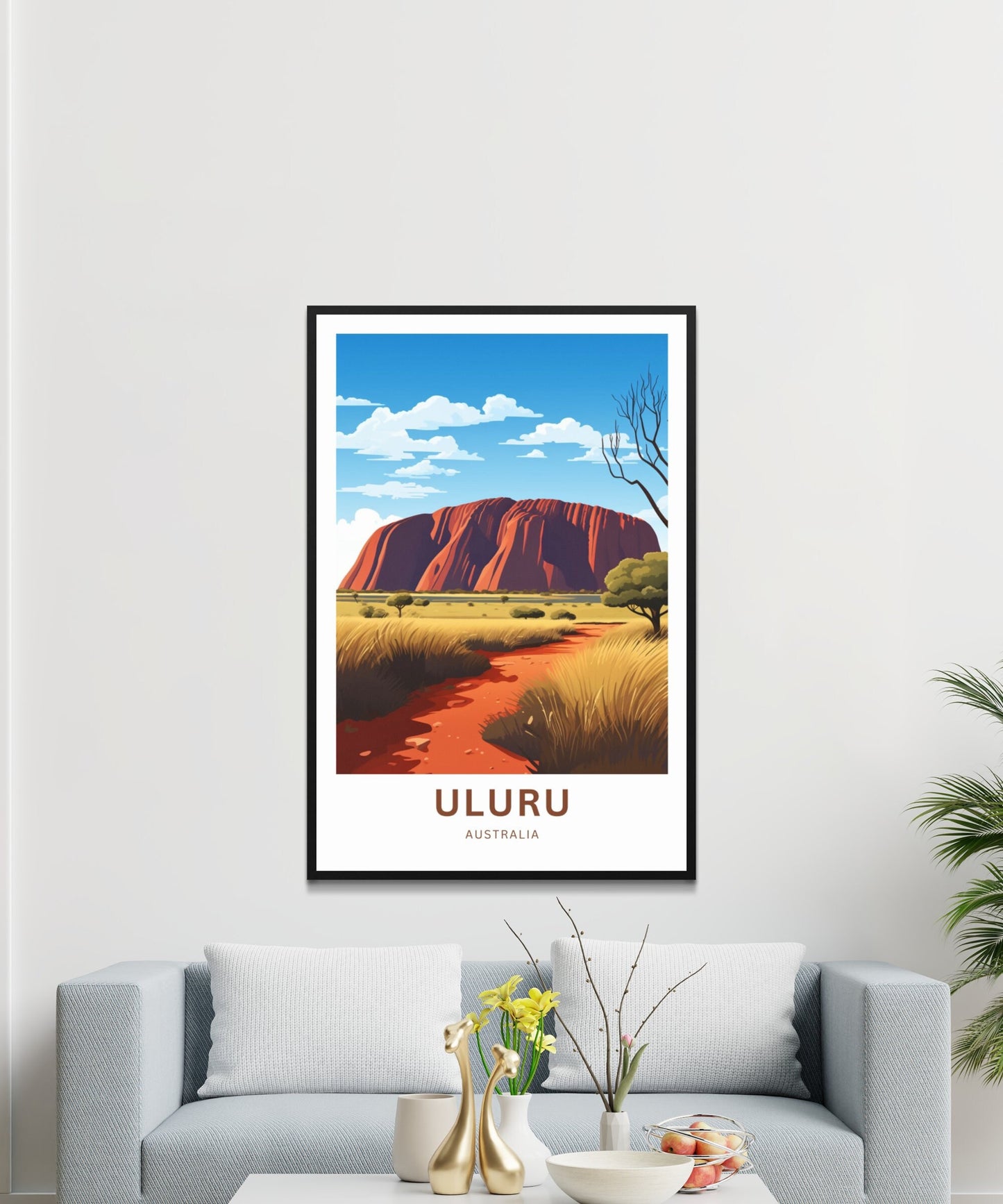 Uluru Travel Print - Uluru Ayers Rock poster, Australia Wall Art, Framed present, Gift Australia Present - TravelTreasureCo