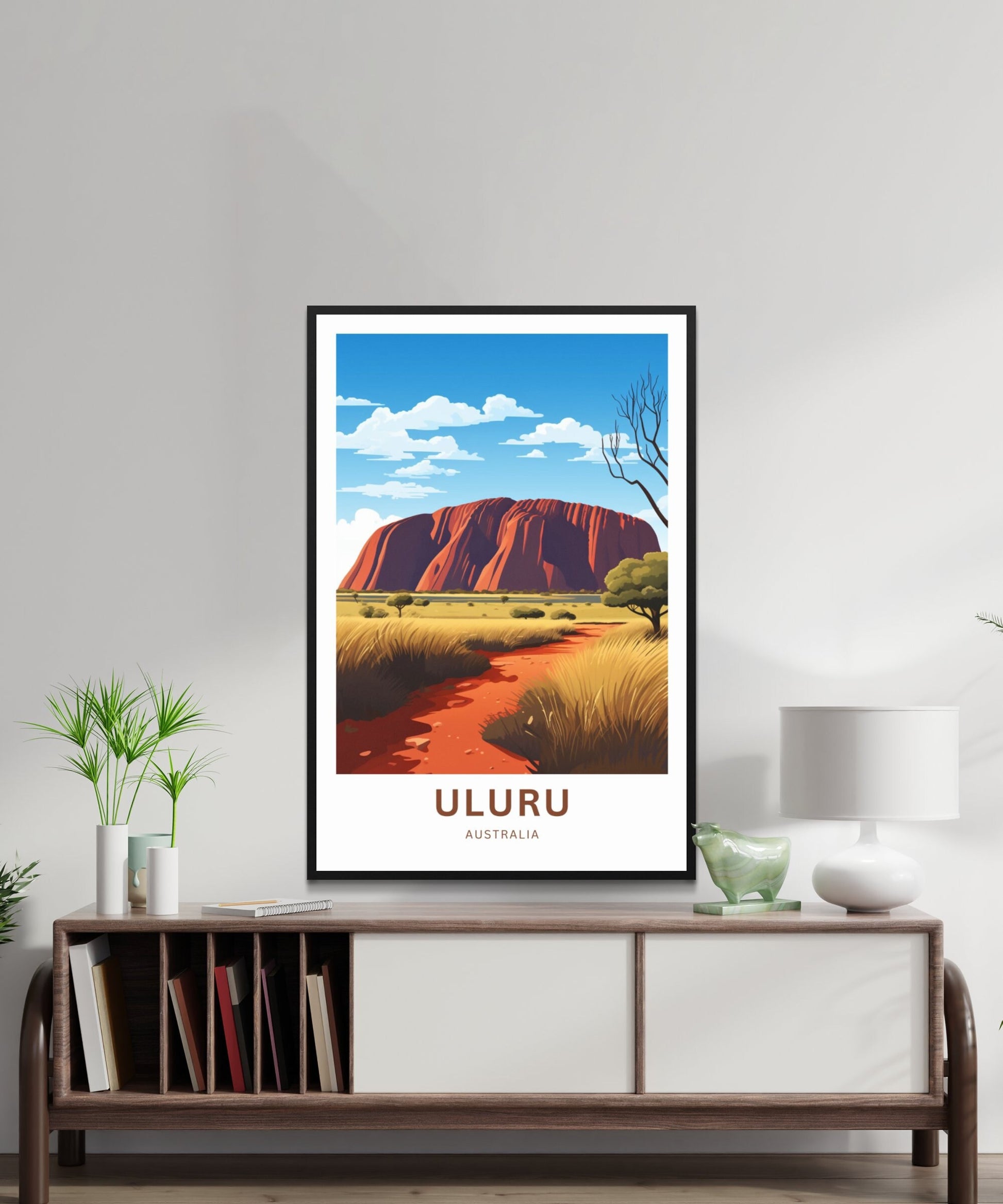 Uluru Travel Print - Uluru Ayers Rock poster, Australia Wall Art, Framed present, Gift Australia Present - TravelTreasureCo