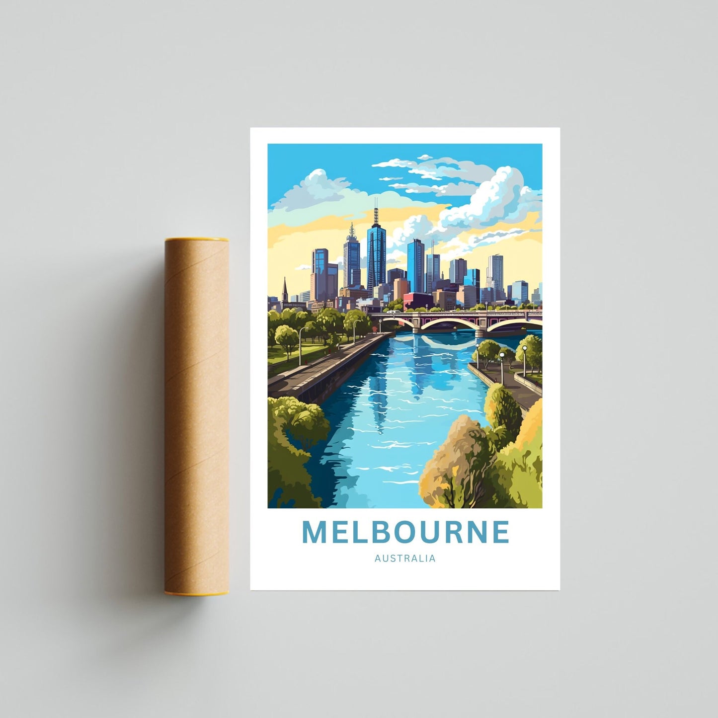 Melbourne Travel Poster