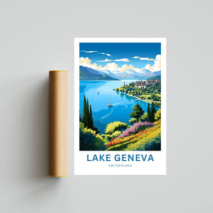 Lake Geneva Travel Poster