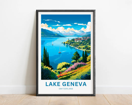 Lake Geneva Travel Poster