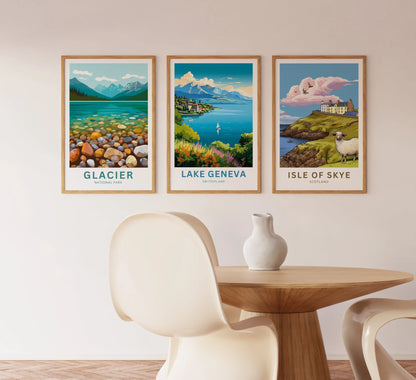 Lake Geneva Travel Poster