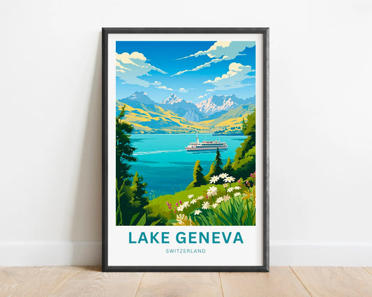 Lake Geneva Travel Poster