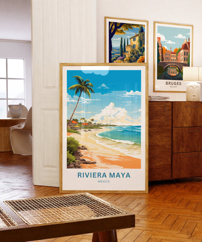 Riviera Maya Travel Print - Riviera Maya poster, Mexico Wall Art, Framed present, Gift Mexico Present - TravelTreasureCo