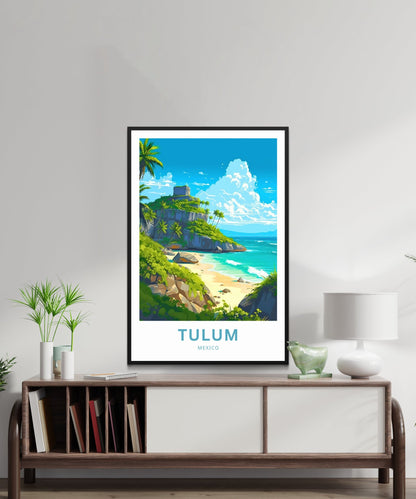 Tulum Riviera Maya Travel Print - Tulum Riviera Maya poster, Mexico Wall Art, Framed present, Gift Mexico Present - TravelTreasureCo