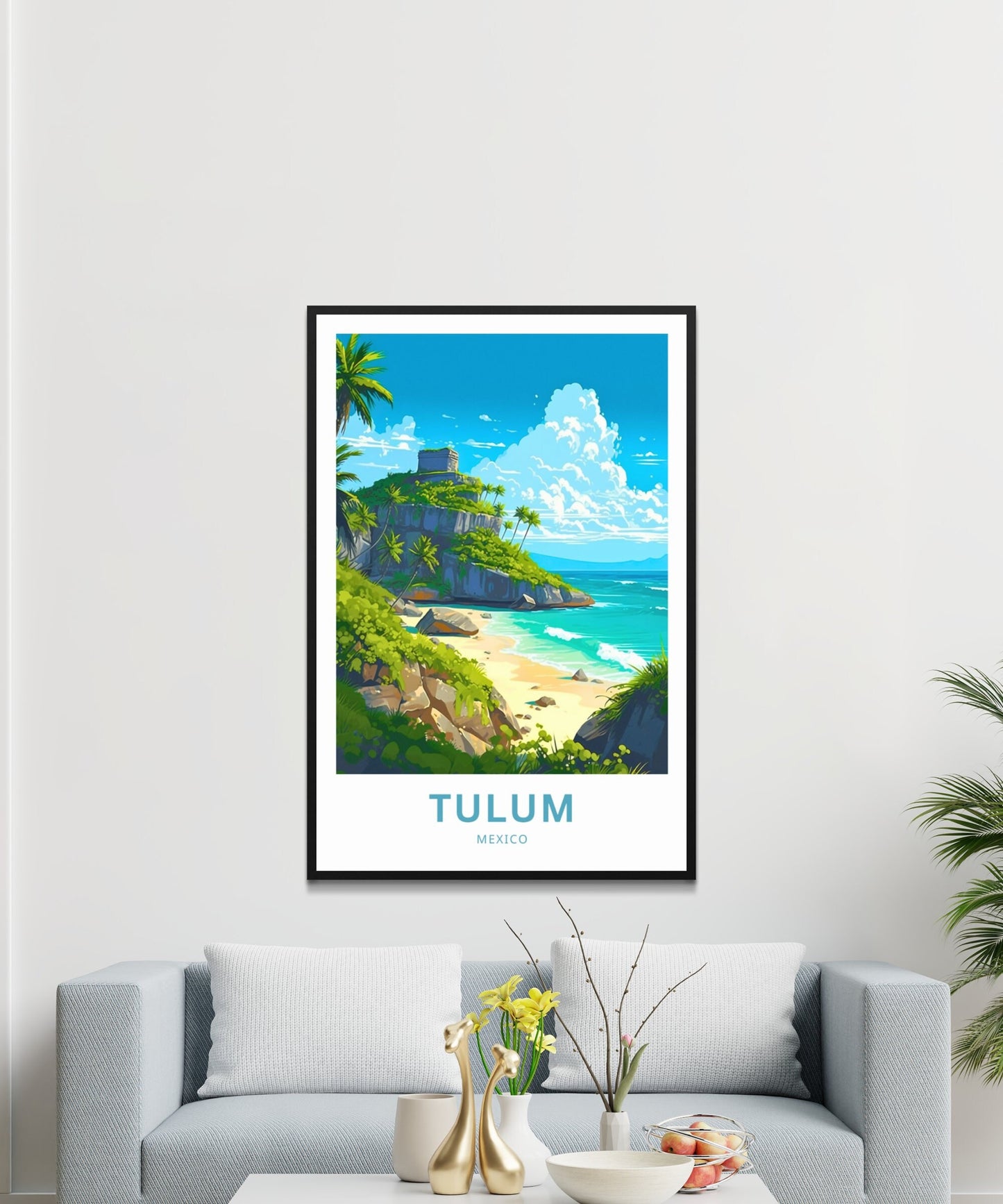 Tulum Riviera Maya Travel Print - Tulum Riviera Maya poster, Mexico Wall Art, Framed present, Gift Mexico Present - TravelTreasureCo