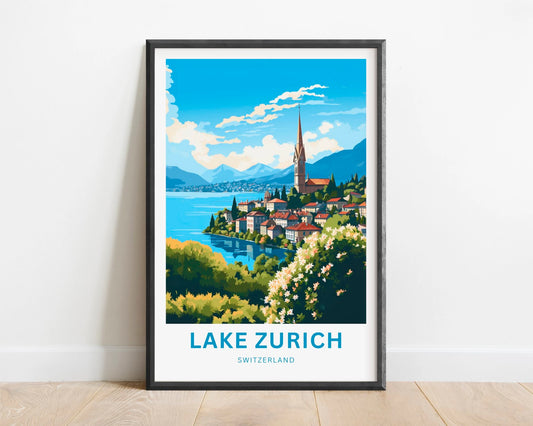 Lake Zurich Travel Poster