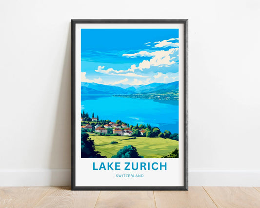 Lake Zurich Travel Poster